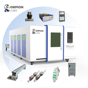 Pemotong Laser baja tahan karat cakupan penuh 3015 kW <span class=keywords><strong>Platform</strong></span> ganda mesin pemotong Laser serat Cnc kecepatan tinggi untuk logam - Product Image 1