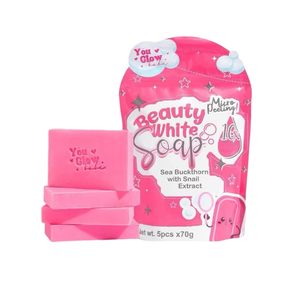You Glow Babe - Paquete de 1 Jabón Blanqueador de Belleza Hecho a Mano con Extracto de Espino Amarillo y Caracol, 5 Barras de 70g, Jabón Sólido de Carbón Anti-Acné para Blanquear - Product Image 1