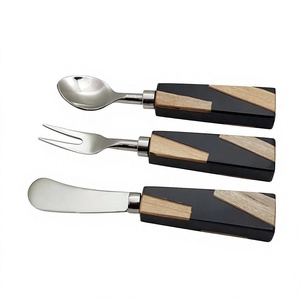 High Quality Vintage Eco Friendly Hotel Flatware 18/8 Stainless Steel Cutlery Set Restaurants 304 Fork Tableware Resin Handle - Product Image 1