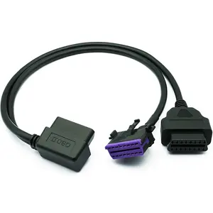 Kustom VW Y Tipe 16 Pin OBD 2 Kabel Ekstensi Adaptor Splitter Alat Diagnostik Pria Ke Wanita Ganda