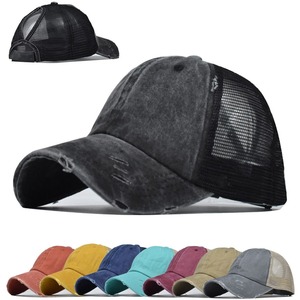 Baseball Cap Mesh Breathable Cotton Curved Brim Women Outdoor Sun Hat Gray Black Khaki Orange Burgundy Navy Blue Sky Blue - Product Image 1
