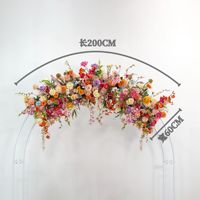 Arche de fleurs artificielles, toile de fond florale vibrante en soie mélangée, guirlande florale faite à la main, durable et personnalisable pour cérémonie de mariage, location pour événements