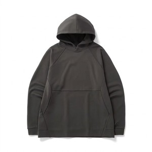 <span class=keywords><strong>Sudadera</strong></span> con Capucha <span class=keywords><strong>de</strong></span> Forro Polar Grueso para Hombre, 380GSM, Estilo Tech Fleece, Manga Raglán Minimalista, Cuello Alto, Estilo Urbano - Product Image 1