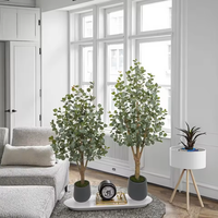 Feuilles d'eucalyptus artificielles, faux eucalyptus 'Silver Dollar', plantes en plastique pour la décoration intérieure et extérieure