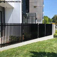 Clôture de jardin 3D de type australien, directement de l'usine, en aluminium, avec lames verticales, revêtement en poudre noire, clôture de sécurité, clôture extérieure