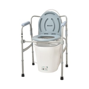Folding Nursing <b>Commode</b> Chair Grey With Armrests <b>Portable</b> Toilet For Elderly Disabled Hospital Use - Product Image 4