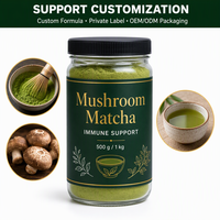 Poudre d'extrait de matcha aux champignons, formule personnalisée, marque privée, emballage OEM ODM, 500g 1kg, soutien immunitaire