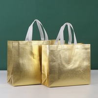 Nouveau sac cadeau écologique durable, irisé, holographique, scintillant, réutilisable, non tissé, argenté, métallique, laser, sac de shopping