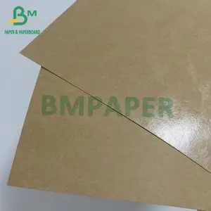 PE revestido papel Kraft 350gsm alimentos seguros papelão marrom 20g tamanho personalizado artesanato papel almoço caixa impermeável virgem polpa