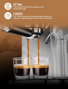 2024 Offre Spéciale <span class=keywords><strong>100</strong></span>% usine expresso fabricant réservoir d'eau amovible Compact maison Cappuccino moulin expresso Machines à café - Product Image 6