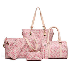 Vente en gros directe usine : Sac à grande capacité pour femme, sac en cuir imprimé pour femme, ensemble de 6 sacs à bandoulière, sac fourre-tout de créateur - Product Image 1