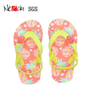 custom pattern cute straps slippers printed logo pvc girl's flip flops