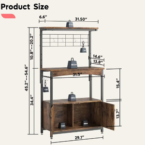 Support de <span class=keywords><strong>boulanger</strong></span> sur mesure à 3 niveaux en métal et bois avec armoire de rangement pieds réglables Design moderne pour le salon Prix de gros - Product Image 1