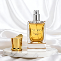 Flacon de parfum en verre de haute qualité, design rectangulaire, fond épais, 30 ml, 50 ml, 100 ml, logo personnalisé, vaporisateur, boîte d'emballage