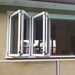 Kasırga darbe yeni tasarım mutfak katlanır pencere alüminyum çift cam Bifold Windows