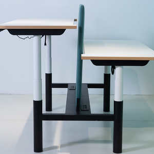 Table de travail personnalisée moderne à hauteur réglable en bois assis debout poste de travail électrique bureau - Product Image 1