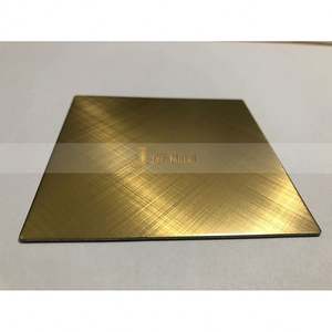 LL197 Customized 304 Gold Black PVD Coated Brushed Cross Hairline Finish Stainless Steel <b>Sheets</b> Plate Cutting & Bending Service - Product Image 4