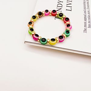 Turkish Blue Eyes Elastic <b>Beaded</b> <b>Bracelet</b> Gold Electroplated Unisex Jewelry Gift Yiwu Origin - Product Image 4