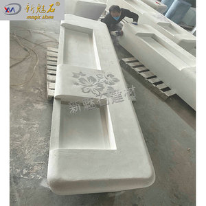 New Magic Stone Custom Concrete Flower Bed Bench 3cm Thick Corrosion Resistant <b>Garden</b> Ornament - Product Image 2
