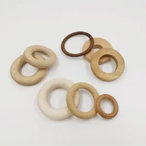定制各种尺寸的婴儿山毛榉枫木戒指，用于工艺品和DIY配件