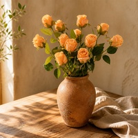 Rose artificielle en soie à tige unique, style minimaliste, centre de table de mariage pour la décoration intérieure et extérieure - Aspect réaliste