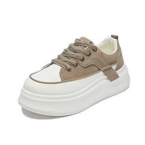 Chaussures décontractées à semelle épaisse et colorée, rehaussantes, style rétro en toile patchwork pour femmes - Product Image 5
