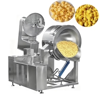 Machine industrielle à pop-corn en forme de champignon à chauffage au gaz, production continue de caramel