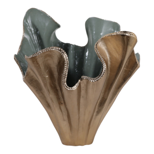 Vaso in Metallo con Volant, Vaso Moderno in Alluminio per Fiori, Decorazione per Casa, Tavolo o Ufficio, Stile Capri - Product Image 4