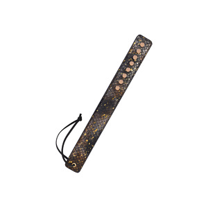 Leather <b>Spanking</b> <b>Paddle</b> with Serpentine Ring Ruler 46.8x3.7cm Slave Punishment Tool Adult Sex Toys - Product Image 5