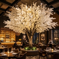 Pohon Bunga Sakura Buatan Raksasa Langsung dari Pabrik, Pohon Bunga Sakura Putih Palsu untuk Dekorasi Dalam dan Luar Ruangan, Mal, Hotel