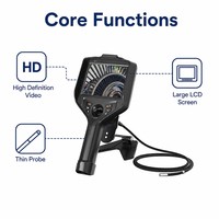 Endoscope vidéo industriel HD, boroscope avec écran IPS de 5,1 pouces, sonde articulée à 360°, étanche IP67, système modulaire de 1,8 à 8,0 mm