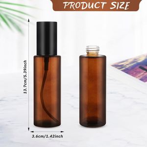 ขวดปั๊มแก้วสีเหลืองอำพันทรงแบน บรรจุภัณฑ์แบบเติมได้ สำหรับเซรั่ม น้ำมันหอมระเหย น้ำหอม โลชั่น ครีมบำรุงผิว ขนาด 30 มล.-120 มล. - Product Image 2