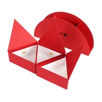 Boîte en carton rigide rouge semi-ronde personnalisée unique avec estampage à chaud et gaufrage pour sushis et cadeaux de Noël