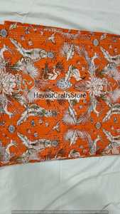 Orange Printed Cotton <b>Quilt</b> Bohemian Style Home Decor <b>Throw</b> Blanket All Season Luxury Woven Pattern - Product Image 6