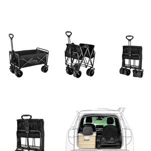Chariot pliable pour <span class=keywords><strong>camping</strong></span>-car, voyages en plein air, pique-nique, remorque de <span class=keywords><strong>camping</strong></span>, chariot de livraison, petit chariot à tirer, capacité de charge de 0 à 300 kg - Product Image 1