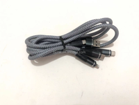 Câble de charge rapide 6A tressé en nylon USB-A 4-en-1 (2xType-C/Micro/iOS) de 1,2 m pour ordinateur, imprimante et appareil photo, conducteur en cuivre pur