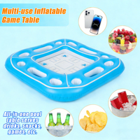 Table de jeux gonflable flottante pour piscine, plateau de table en plastique avec porte-boissons pour fêtes