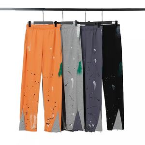 Pantalon de survêtement évasé pour homme, 100% coton, personnalisé, à blocs de couleur et effet éclaboussures de peinture - Product Image 2