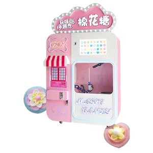 Support Multi Language cotton candy maker marshmallow lollipop scan code to pay coin-operated cotton candy machine