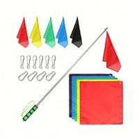 2023 Conception personnalisée, colorée, 100% polyester, mât télescopique rétractable à la main pour guide touristique, enseignement et dressage de chevaux, avec drapeau