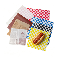 Papier d'emballage pour hamburger et sandwich, résistant à la graisse, personnalisé, papier ciré pour aliments et gâteaux, pour restaurant, emballage de hamburgers et d'aliments