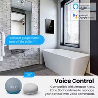 Interrupteur mural intelligent pour chaudière, compatible UE/US, avec télécommande tactile, contrôle vocal WiFi, 16A, en verre trempé ABS, 100-240V