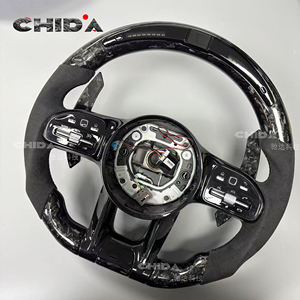 Volante de Fibra de Carbono Forjado Personalizado, Apto para <span class=keywords><strong>Mercedes</strong></span> Benz W206 W205 W204 W213 W177 W463 GT GLS63 GLE63 G63 A45 C63 E63 - Product Image 2