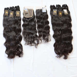 Extensiones de pelo rizado brasileño, mechones de pelo humano ondulado con cierre Frontal de encaje Hd suizo - Product Image 2