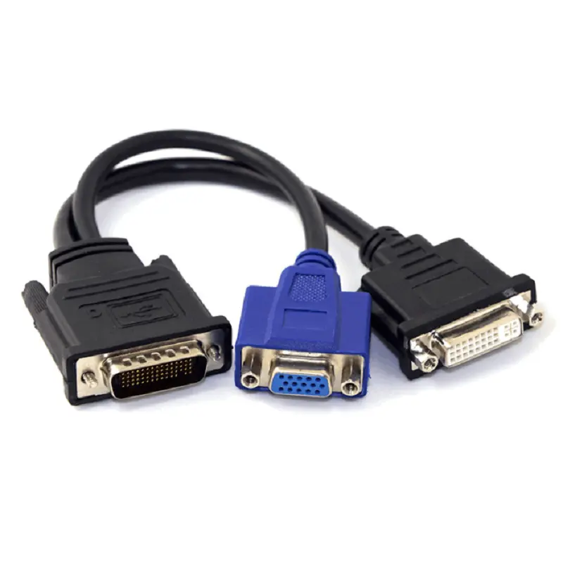 Dms 59 Pin Nam Để DVI VGA Nữ Màn Hình Kép Adapter Cáp Mở Rộng Cho Lhf Card Đồ Họa