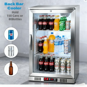 Réfrigérateur à bar encastrable NE-100CS 108L en acier inoxydable pour extérieur, gaz R600a, usage domestique et commercial, avec porte vitrée - Product Image 4
