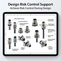 Conector de Sensor DIN M8 M12 para Montaje en Panel, IP67 Impermeable, 250V 4A, con Más de 20 Años de Experiencia en Diseño y Control de Riesgos