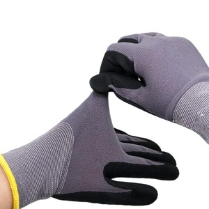 قفازات أمان رمادية عالية الجودة مقاس 15، قفازات صناعية من النايلون المحبوك مع طبقة نتريل رملي، قفازات عمل آمنة لليدين - Product Image 4