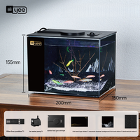 Kit d'aquarium tout-en-un JSD YEE, aquarium de bureau avec filtre latéral, éclairage LED et accessoires pour la revente