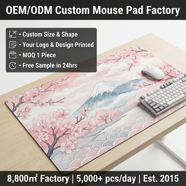 Japanese Anime Sakura Large Mouse Pad Cherry Blossom Desk Mat Custom Print Gaming Mousepad Kawaii Extended Keyboard Pad Non-Slip